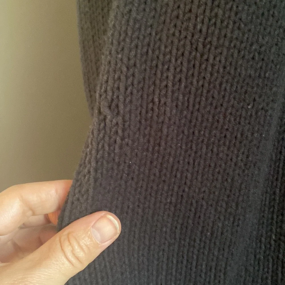 Vince chunky knit black cotton blend cardigan